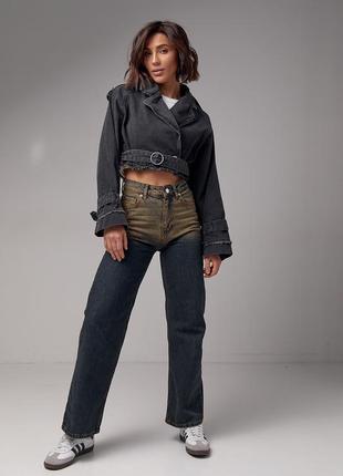 Коротка жіноча джинсовка, жіноча джинсова куртка2 фото