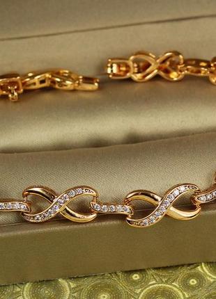 Браслет xuping jewelry восьмерки 17,5 см 6 мм золотистый