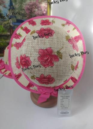 Шляпка с розовыми цветами и лентой7 фото