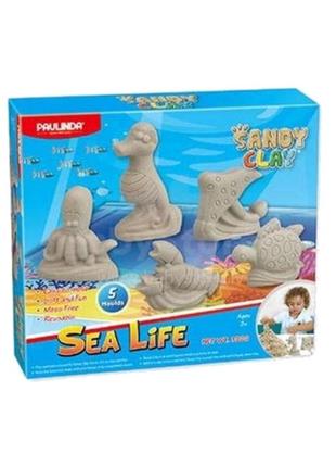 Пісок для творчості paulinda sandy clay морське життя тварини 5 одиниць 300 г