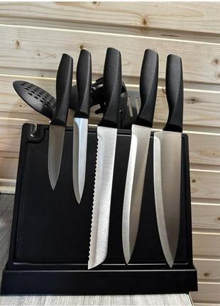 Набор кухонных ножей 10 предметов черный