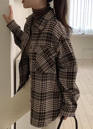 Рубашка в клетку оверсайз zara h&amp;m mango