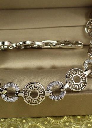 Браслет xuping jewelry красуня гречанка 17.5 см 13 мм сріблястий