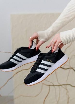 Жіночі кросівки adidas originals iniki w black white7 фото