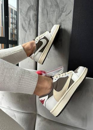 Кросівки nike air jordan 1  retro low og sp travis scott reverse mocha шкіра, текстиль  ✍🏻 артикул