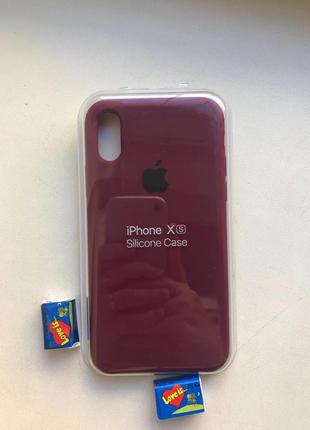 Чохол силіконовий для iphone/айфон x/xs марсала3 фото