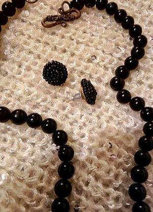 Чорні натуральні перли намисто намисто