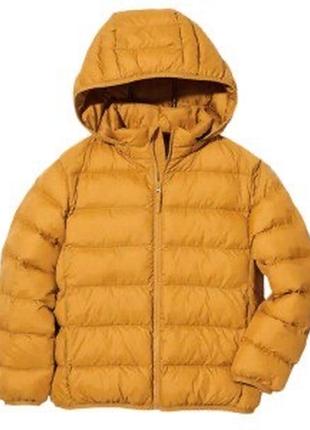 Куртка uniqlo горчичная warm padded parka 11-12 лет2 фото