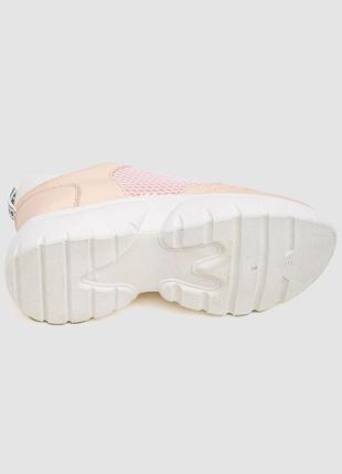 Кросівки жіночі, колір бежево-рожевий3 фото