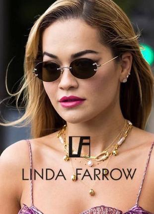 Очки linda farrow овальные черные коричневые