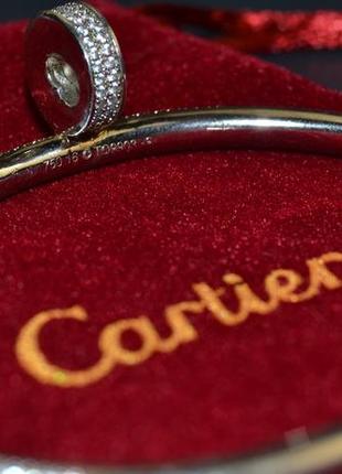 Браслет цвяха. срібний жорсткий браслет у стилі cartier.