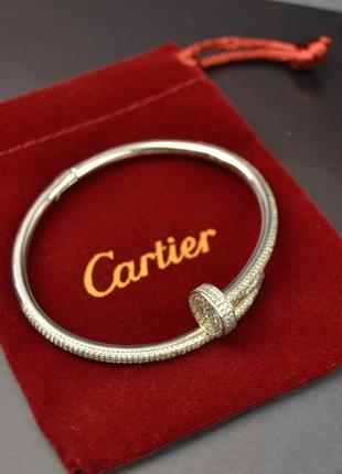 Браслет цвяха. срібний жорсткий браслет у стилі cartier.3 фото