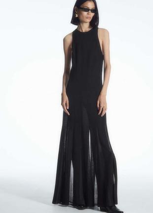 Платье женское черное длинное cos new1 фото