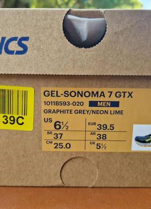 Кросівки asics gel sonoma 7 gtx, gore tex оригінал, розмір 39,5 (25см)10 фото