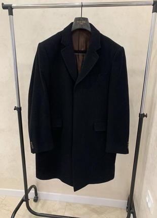 Класичне чорне пальто кашемірове вовняне marks&spencer