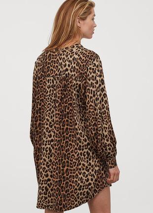 H&m платье рубашка в леопардовый принт2 фото
