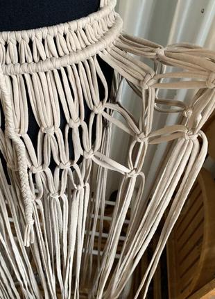 Платье макраме (туника, парео, длинное пляжное платье, плетеная одежда)