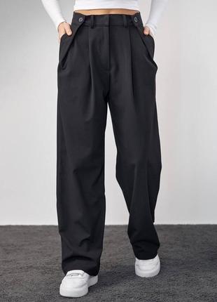 Жіночі брюки палаццо з цікавим кроєм , класичні брюки ( 42-44, 46-48) , мод 281