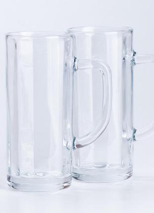 Кухоль скляний з ручкою для напоїв прозорий 500 мл2 фото