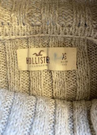 Светло-серый свитер hollister с узором ромбами xs размер коттон8 фото