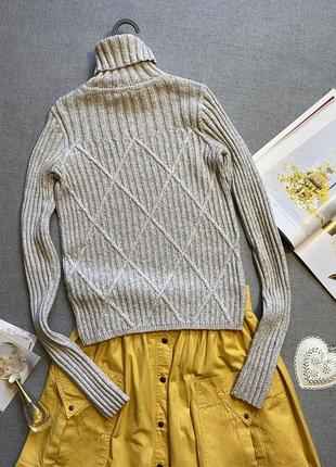 Светло-серый свитер hollister с узором ромбами xs размер коттон5 фото