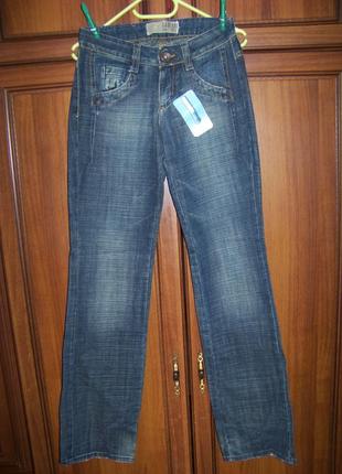 Синие прямые классические джинсы garсia италия w:27 l:34 100% котон