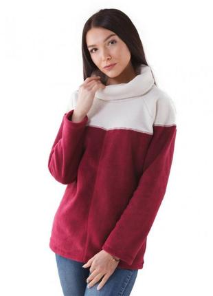Тепла жіноча флісова кофта з хомутом