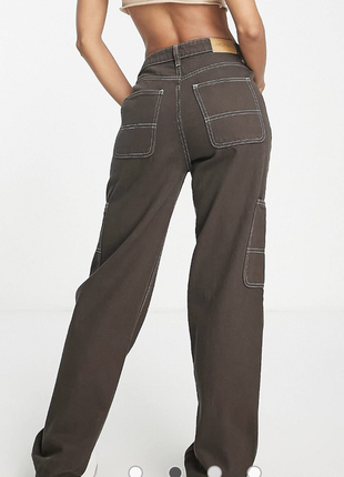 Шоколадные джинсы monki размер 36 (xs-s)2 фото