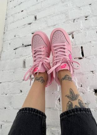 Nike dunk low «triple pink»3 фото