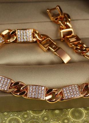 Браслет xuping jewelry биатлон 21 см 8 мм золотистый