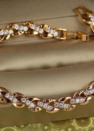 Браслет xuping jewelry стоколос 19 см 6 мм золотистый1 фото