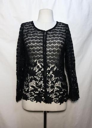 Шикарна мережива блуза, жіноча чорна блузка, літній кардиган мереживо urban mist