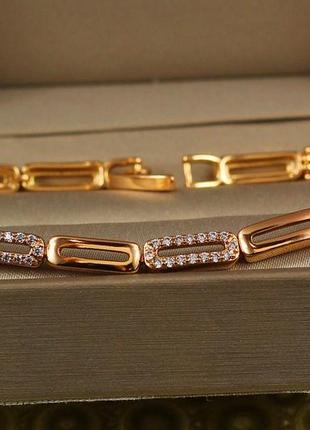 Браслет xuping jewelry испания 17 см 4 мм золотистый2 фото