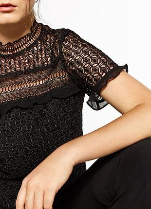 Плетена ажурна блуза zara lace guipure top — s