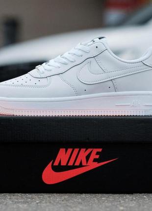 Кроссовки мужские кожаные белые nike air force 1 low повседневные белые кеды найк айр форс лоу