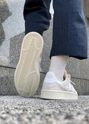 Женские кроссовки adidas campus beige/white2 фото