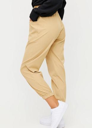 Укороченные брюки из приятной на ощупь плотной ткани с высокой посадкой2 фото