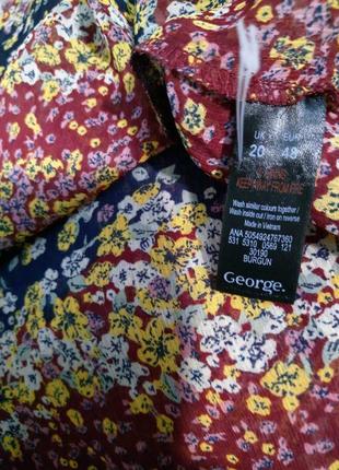 Шифонова блуза з рюшами, жіноча блуза дрібна квітка.6 фото