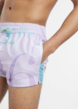 Пастельні фіолетові короткі плавки пляжні шорти2 фото