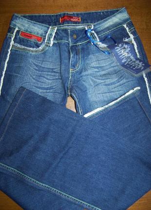 Синие джинсы в ковбойском стиле squalo италия w:27 l:34 100% котон4 фото