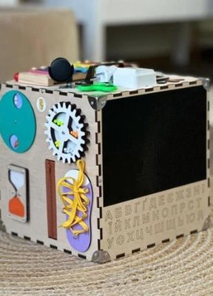Екоигрушка для развития ребенка, куб с 20 играми, сенсорика, логика, память3 фото