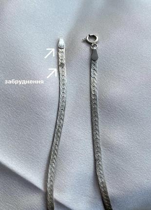 Вінтажний срібний плоский чокер кольє ланцюжок зі срібла італія вінтаж 80ті срібло 925 як золото10 фото