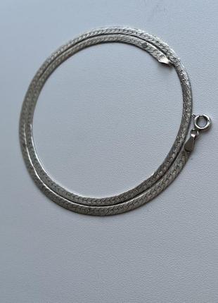 Вінтажний срібний плоский чокер кольє ланцюжок зі срібла італія вінтаж 80ті срібло 925 як золото4 фото