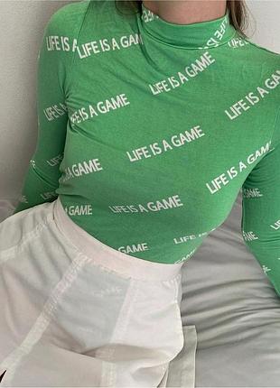 Трендова водолазка/гольф/кофта з написом "life is game" pimkie, на р. м 💔