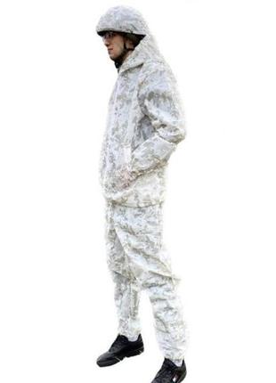 Тактичний маскувальний костюм alpine + килим + чохол (білий мультикам)5 фото
