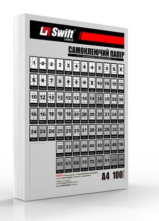 Напівглянцевий самоклеючий папір а4 swift 100 аркушів 40 етикеток 52,5x29,7 мм (арт. 00782)2 фото