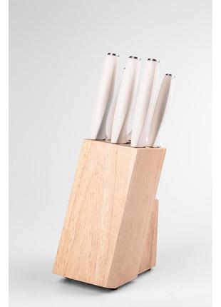 Набор кухонных ножей с керамическим покрытием 7 предметов белый3 фото