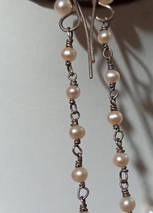 Перли,срібло,сережки,намисто5 фото