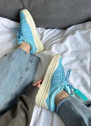 Женские кроссовки adidas campus x bad bunny blue premium✍🏻7 фото