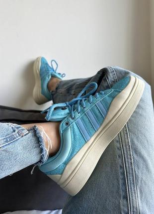 Женские кроссовки adidas campus x bad bunny blue premium✍🏻5 фото